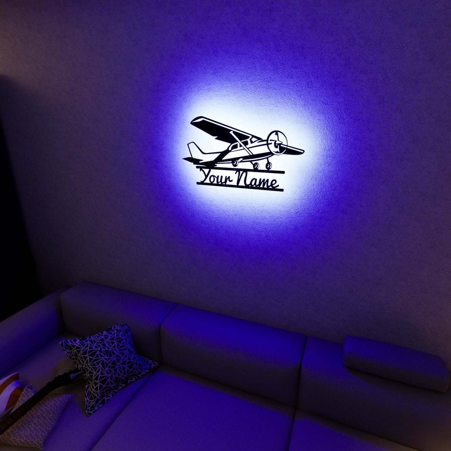 Cessna Aircraft RGB Led Wall Sign Personalized - Kutalp