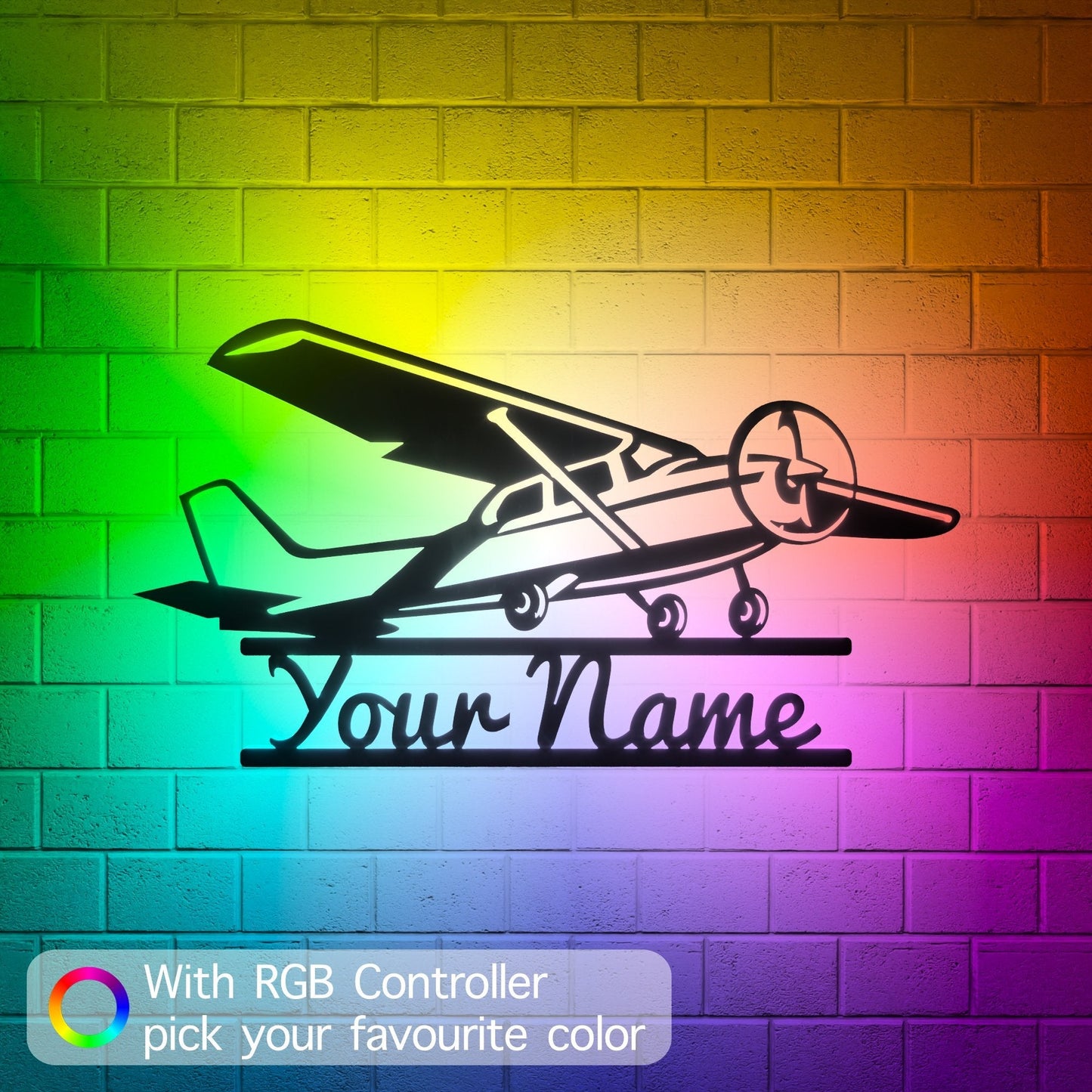 Cessna Aircraft RGB Led Wall Sign Personalized - Kutalp