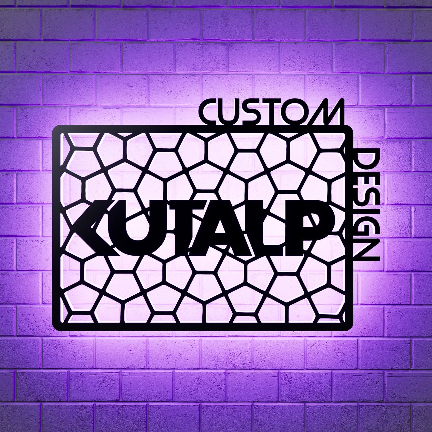 Custom Symbol Name Logo Design RGB Led Wall Sign - Kutalp