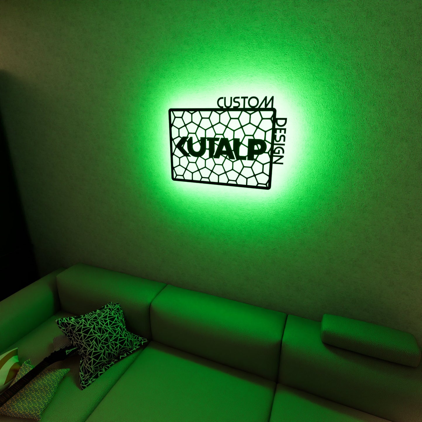 Custom Symbol Name Logo Design RGB Led Wall Sign - Kutalp