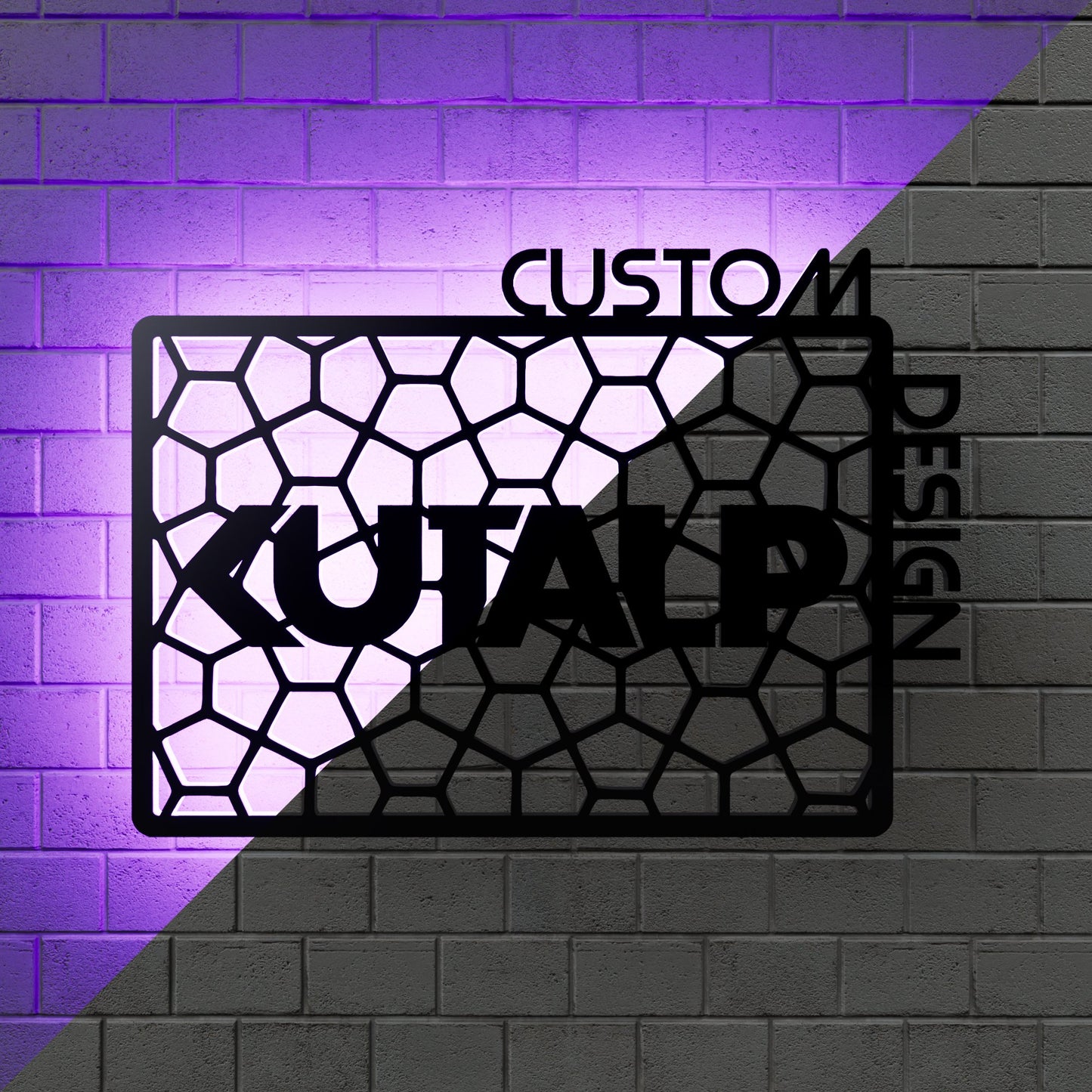 Custom Symbol Name Logo Design RGB Led Wall Sign - Kutalp