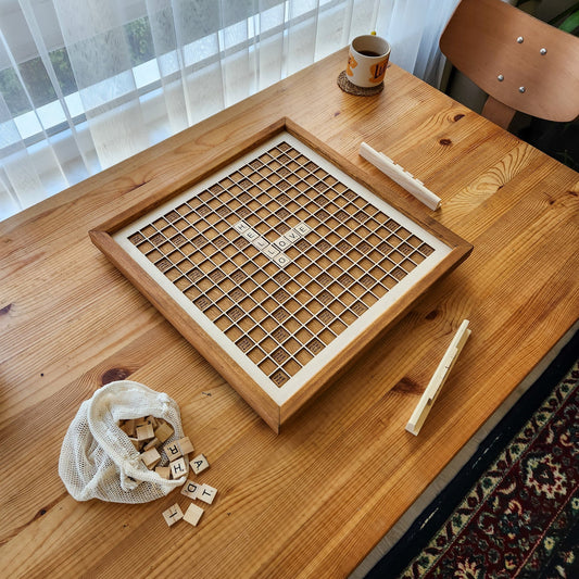 Rustic Word Game Board, Wooden, Game Board - Kutalp