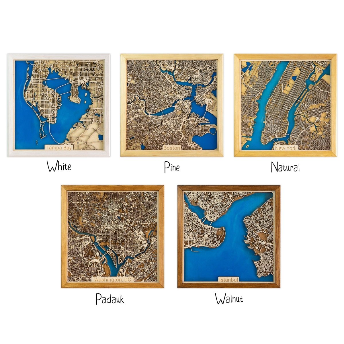 Custom City Maps Wood and Epoxy - Unique Wedding And Anniversary - Kutalp