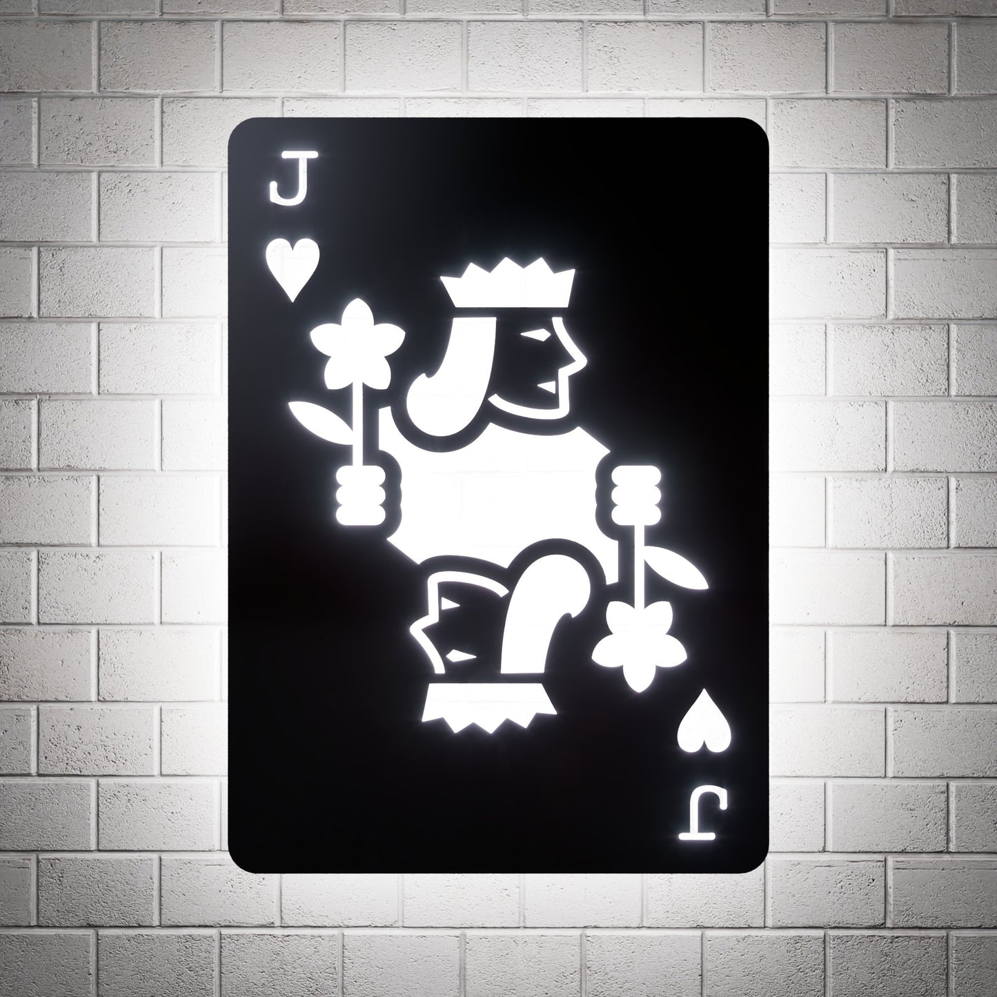 Jack of Hearts RGB Led Wall Sign: Playing Cards - Kutalp