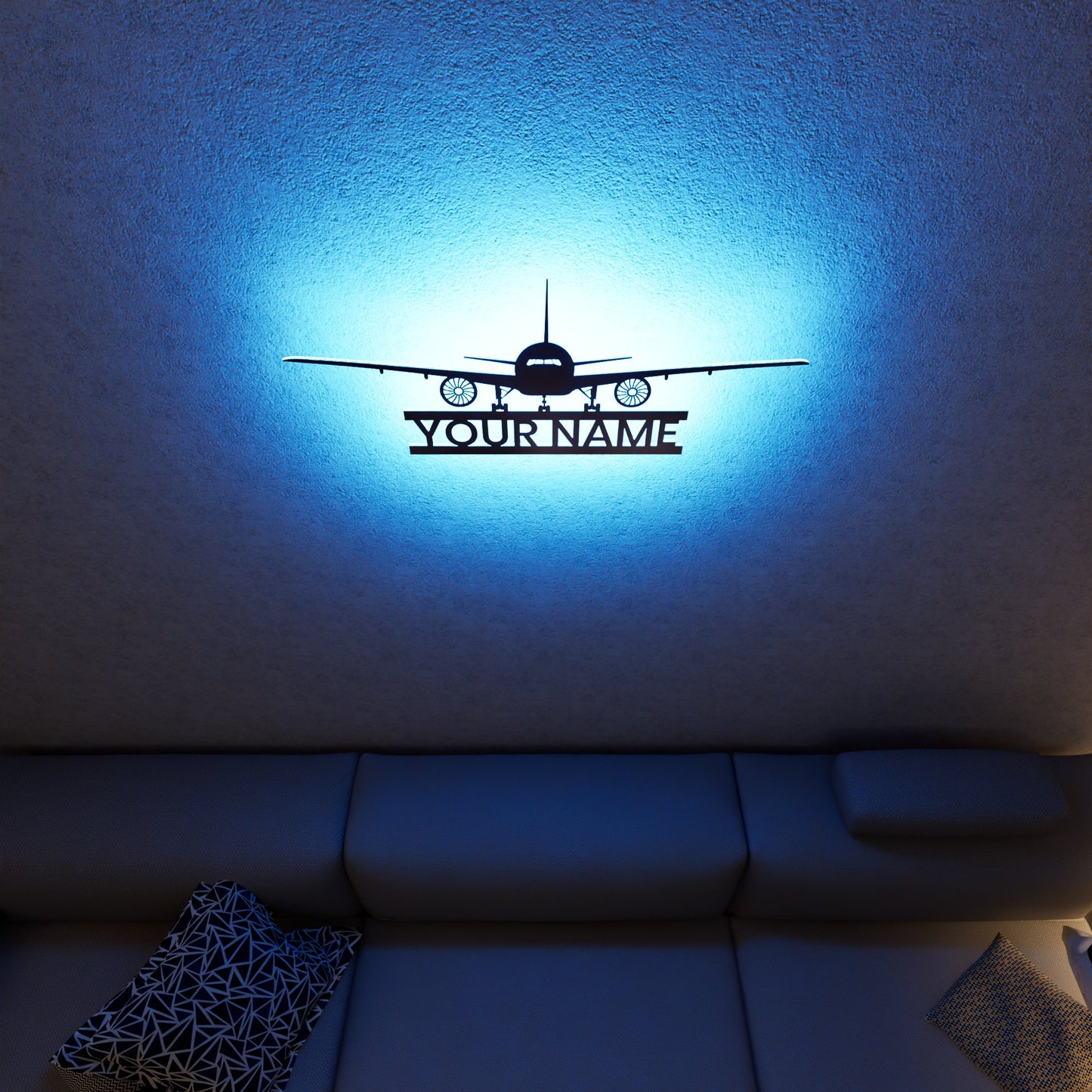 Airliner RGB Led Wall Sign Personalized - Kutalp