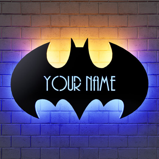 Batman Personalized Wall Sign, Led Wall Decor - Kutalp