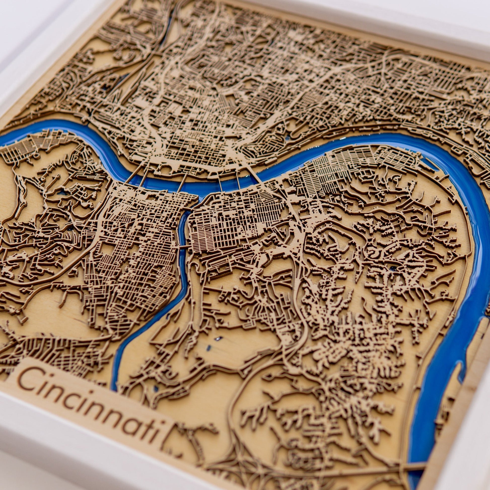 Cincinnati City Map | Wood & Epoxy - Kutalp