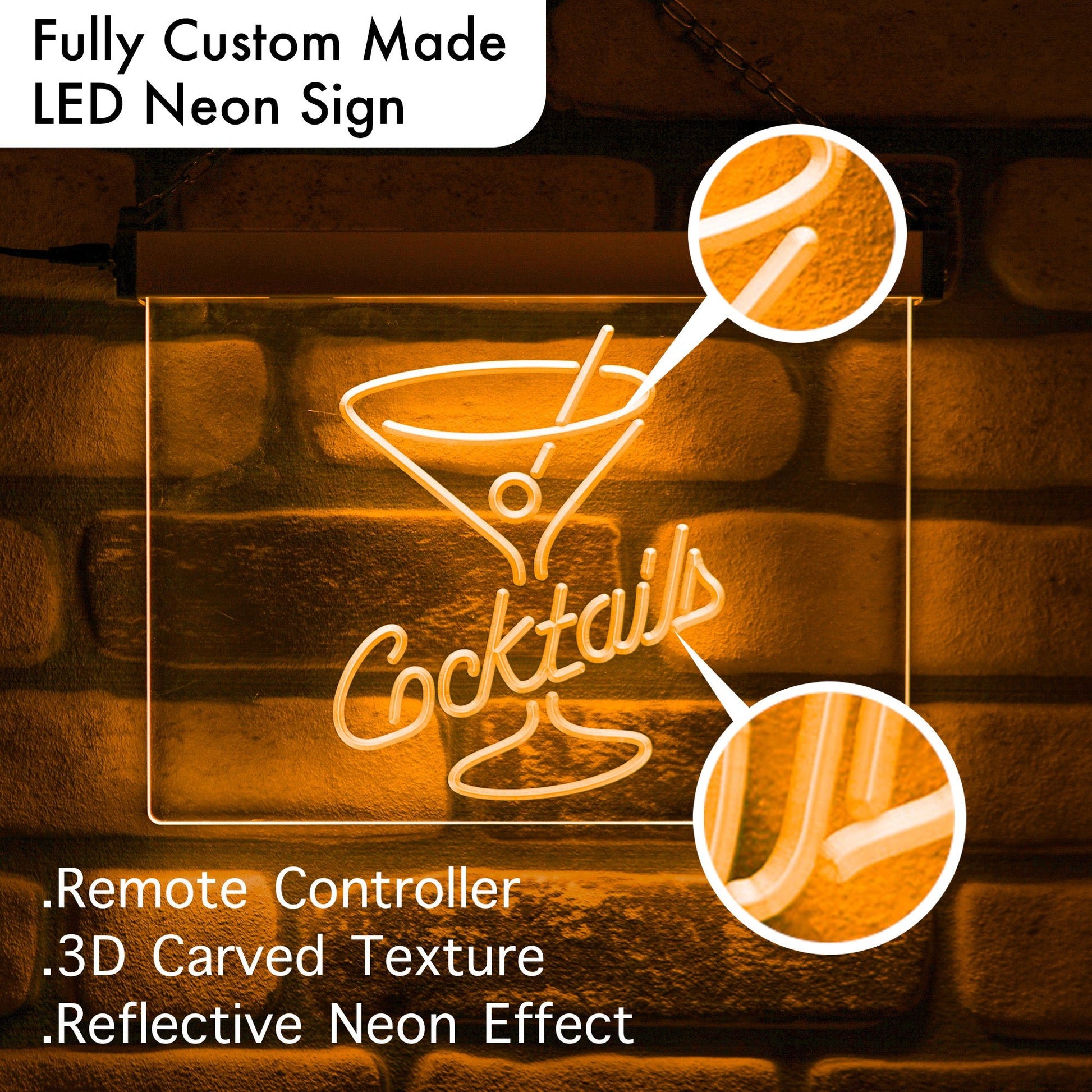 Coctails 2 Neon Wall Sign Solo - Kutalp