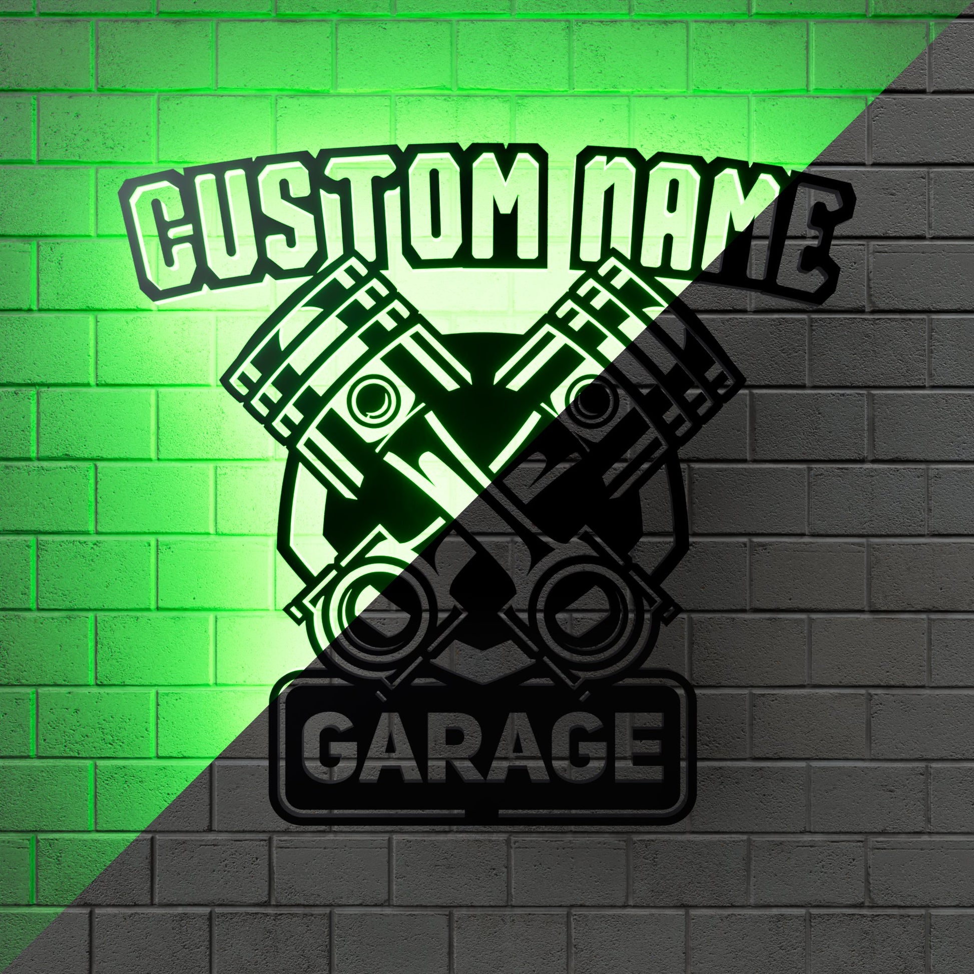 Custom Garage Metal RGB Led Wall Sign Personalized - Kutalp