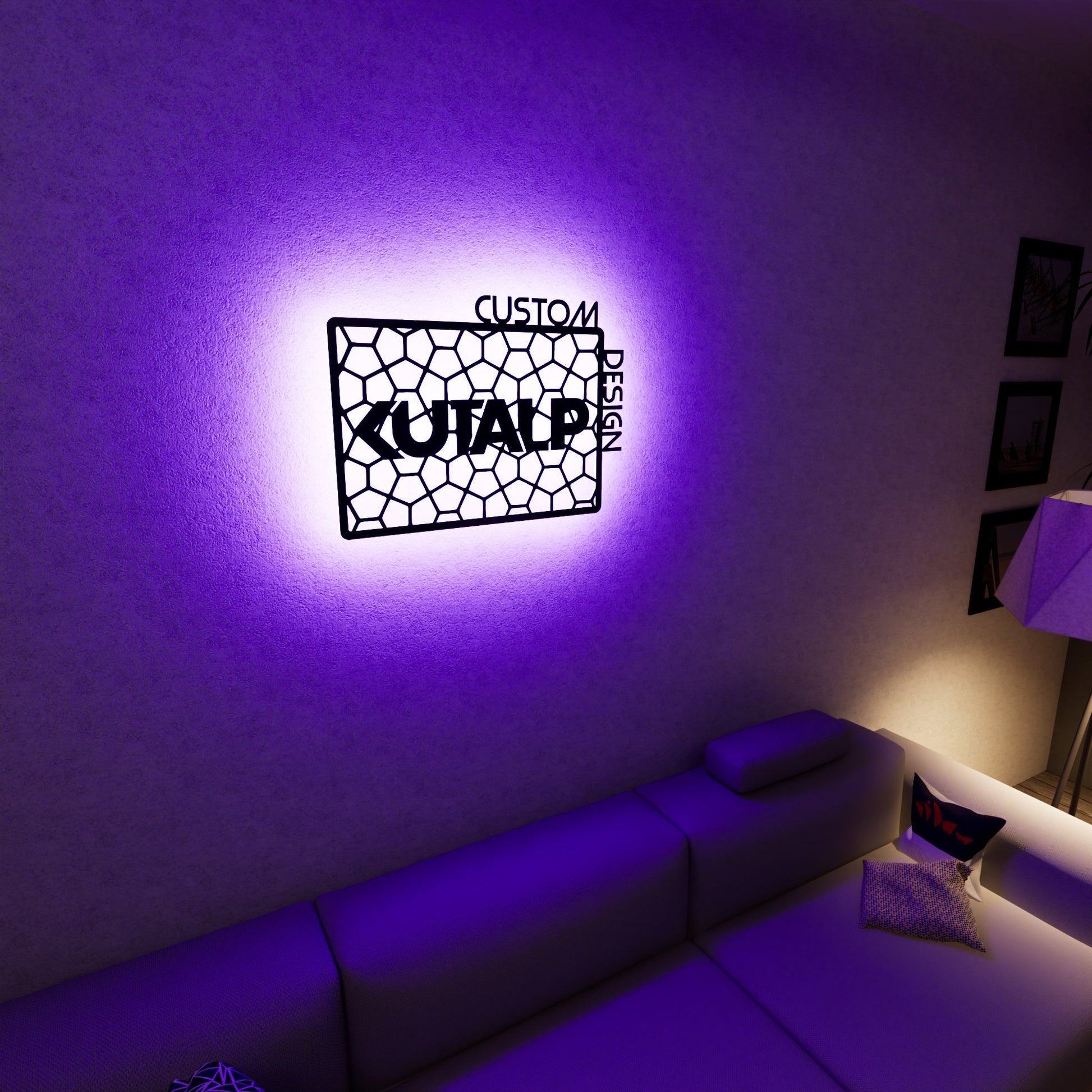 Custom Symbol Name Logo Design RGB Led Wall Sign - Kutalp