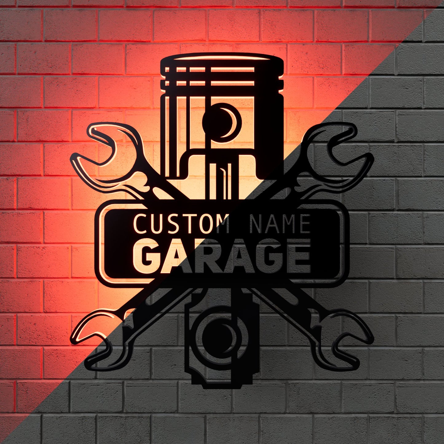 Garage Metal RGB Led Wall Sign Personalized - Kutalp