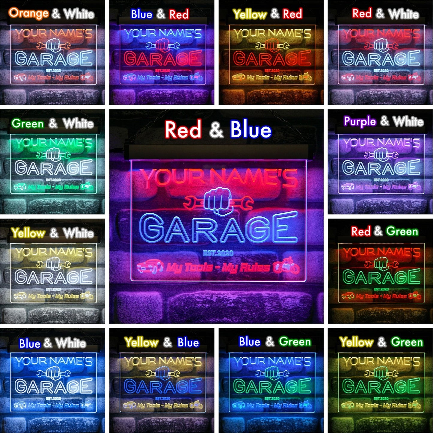 Garage Neon Wall Sign Duo - Kutalp