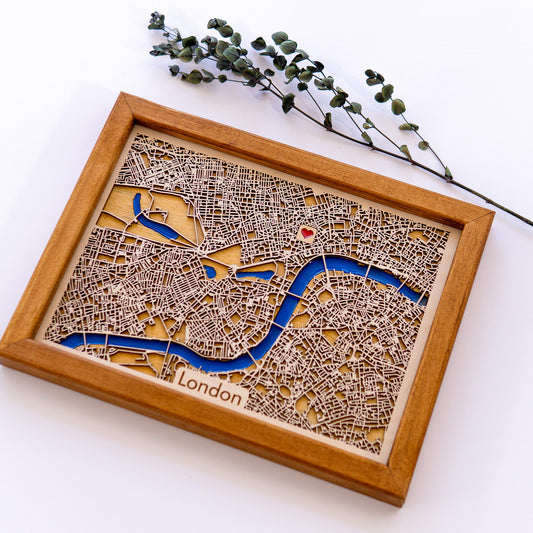 London Wooden City Map | Wood & Epoxy - Kutalp