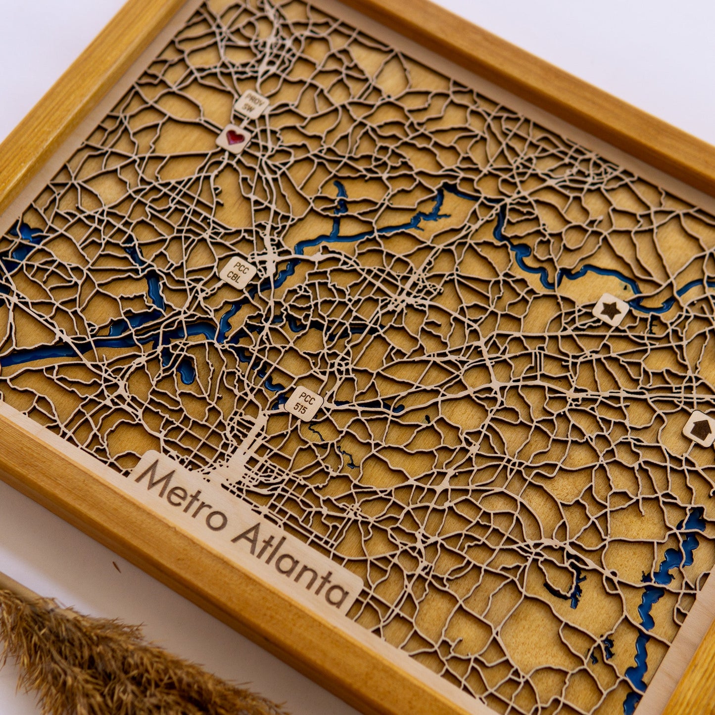 Metro Atlanta City Map | Wood & Epoxy - Kutalp