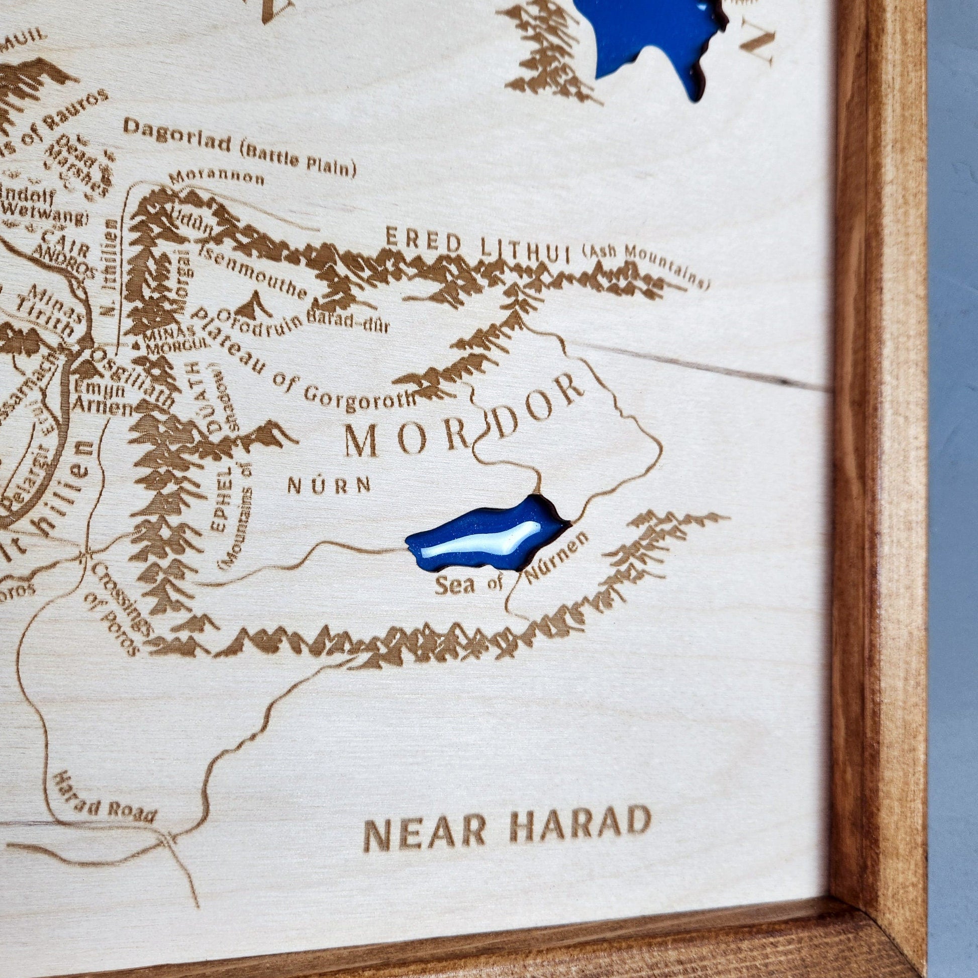 Middle Earth Wooden Map, Fandom Map, LOTR, Lord of The Rings Map - Kutalp