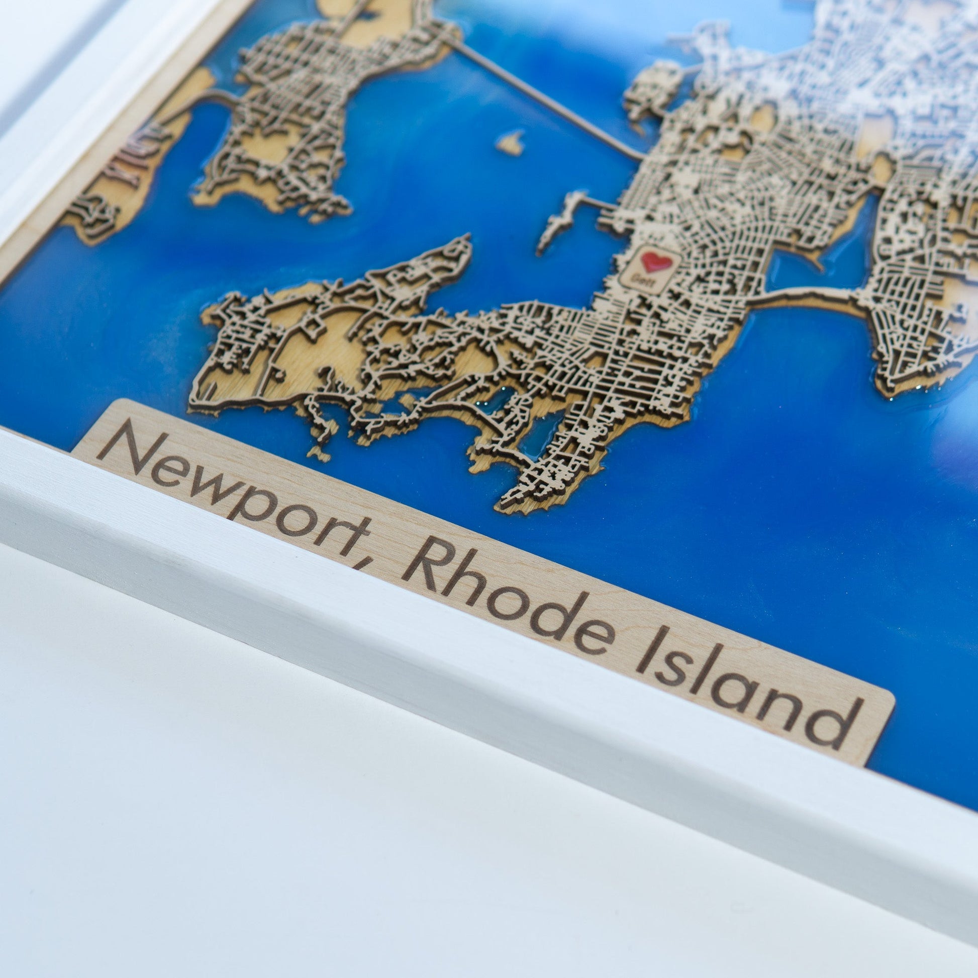 Newport, Rhode Island Wooden City Map | Wood & Epoxy - Kutalp