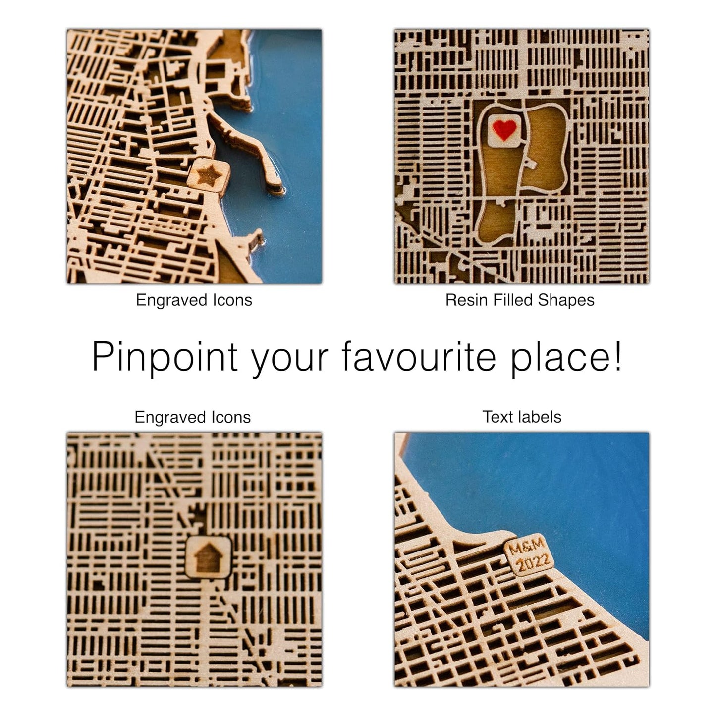 Newport, Rhode Island Wooden City Map | Wood & Epoxy - Kutalp