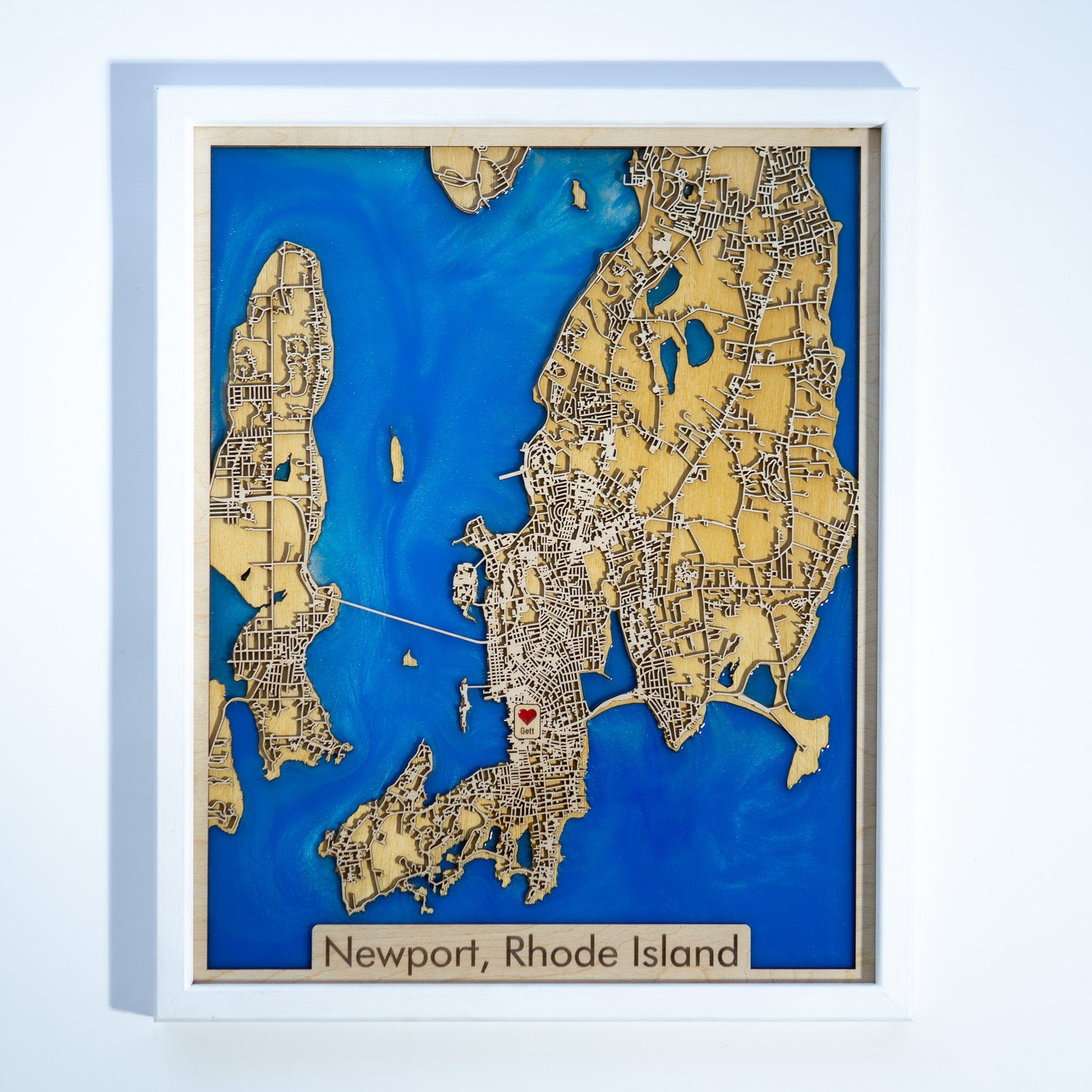 Newport, Rhode Island Wooden City Map | Wood & Epoxy - Kutalp