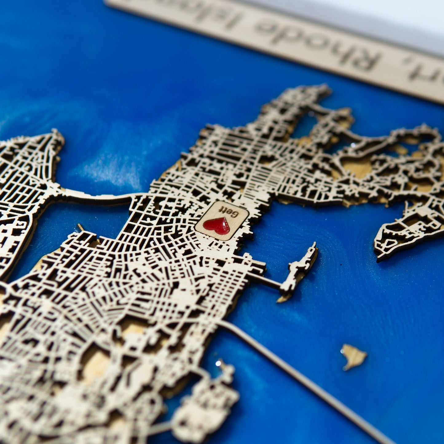 Newport, Rhode Island Wooden City Map | Wood & Epoxy - Kutalp