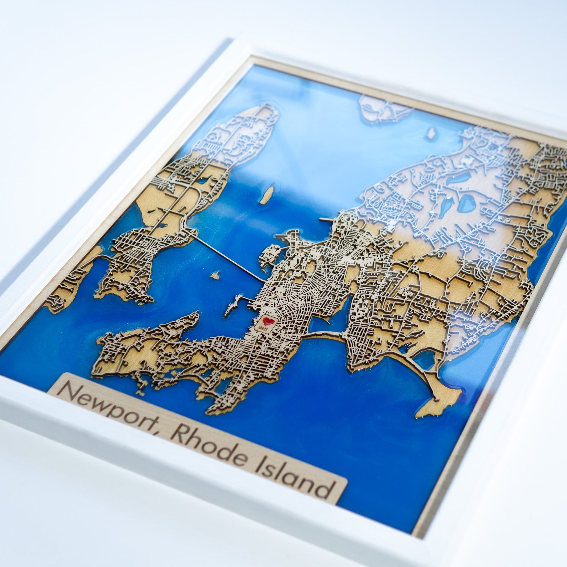 Newport, Rhode Island Wooden City Map | Wood & Epoxy - Kutalp