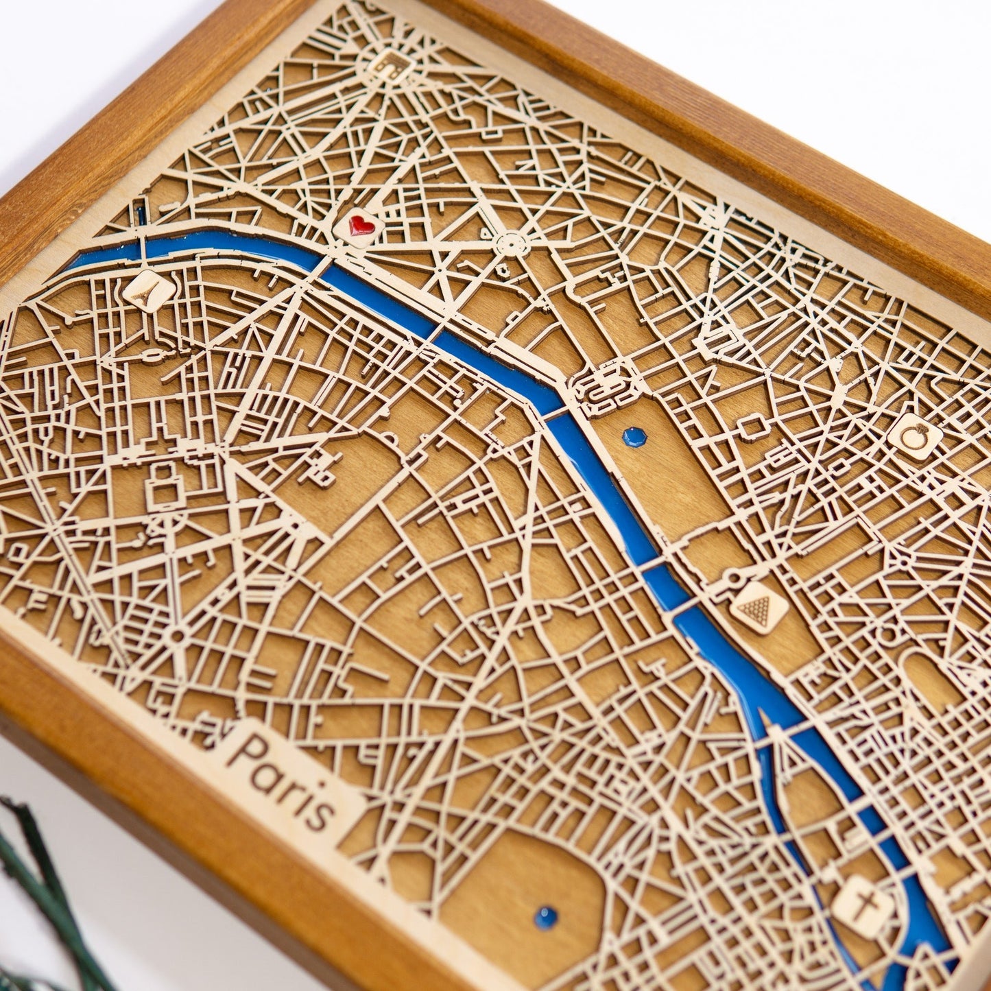Paris Wooden City Map | Wood & Epoxy - Kutalp