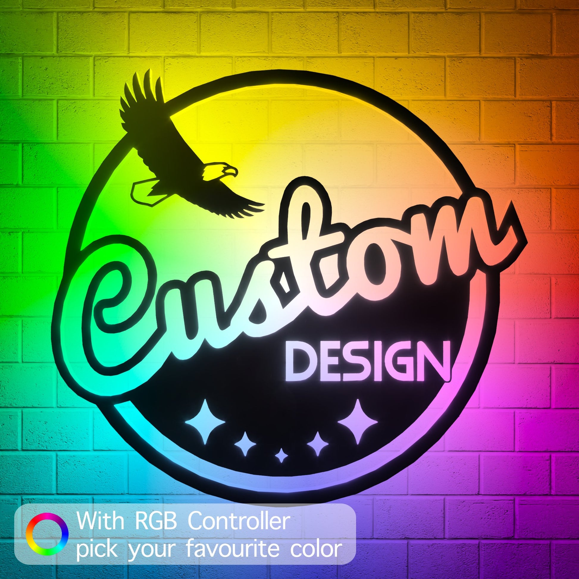Personalized Business Logo Design RGB Led Wall Sign - Kutalp