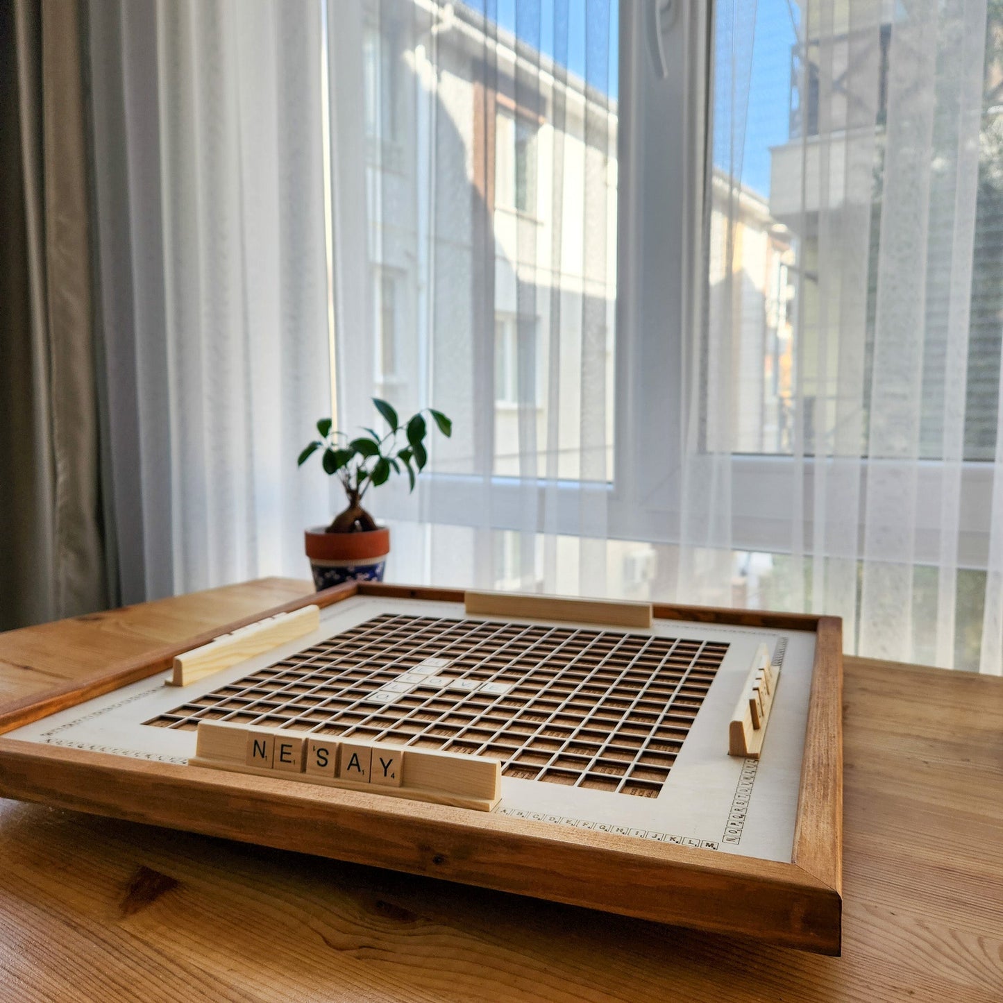 Rustic Word Game Board, Wooden, Game Board - Kutalp