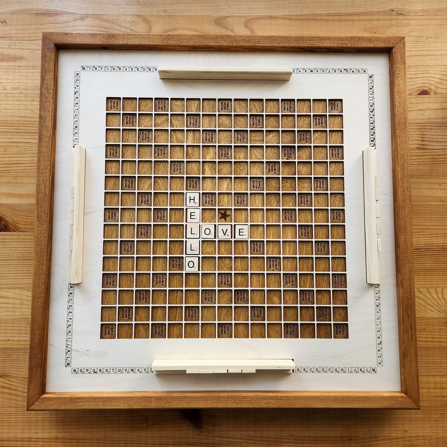 Rustic Word Game Board, Wooden, Game Board - Kutalp