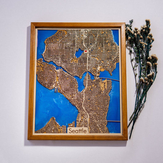 Seattle Wooden City Map | Wood & Epoxy - Kutalp