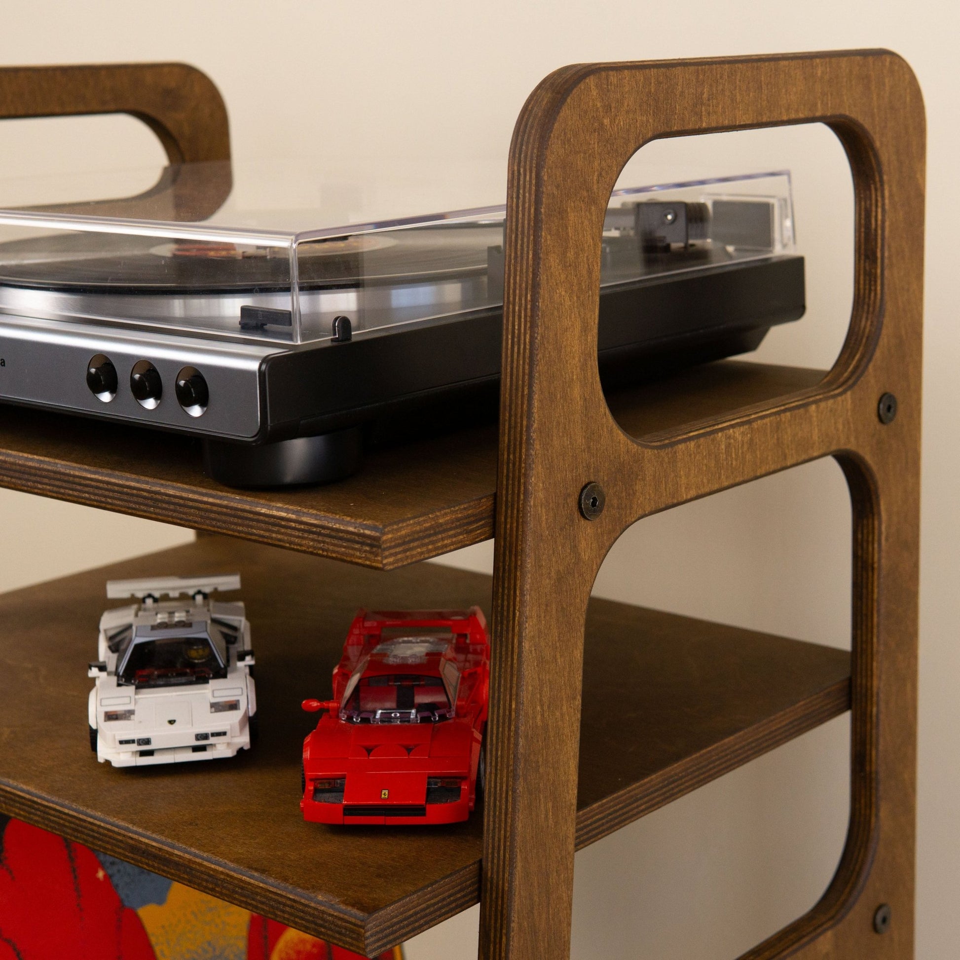 TARSA Vinyl Stand Mid - Century, Ladder Bookshelf, Scandinavian Turntable Station - Kutalp
