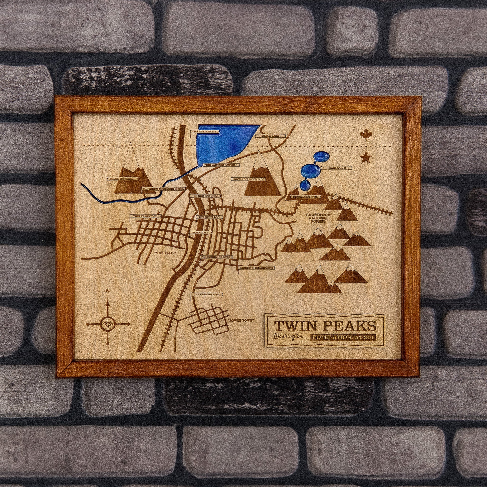 Twin Peaks City Map, Bookhouse Boys, Wood & Epoxy - Kutalp