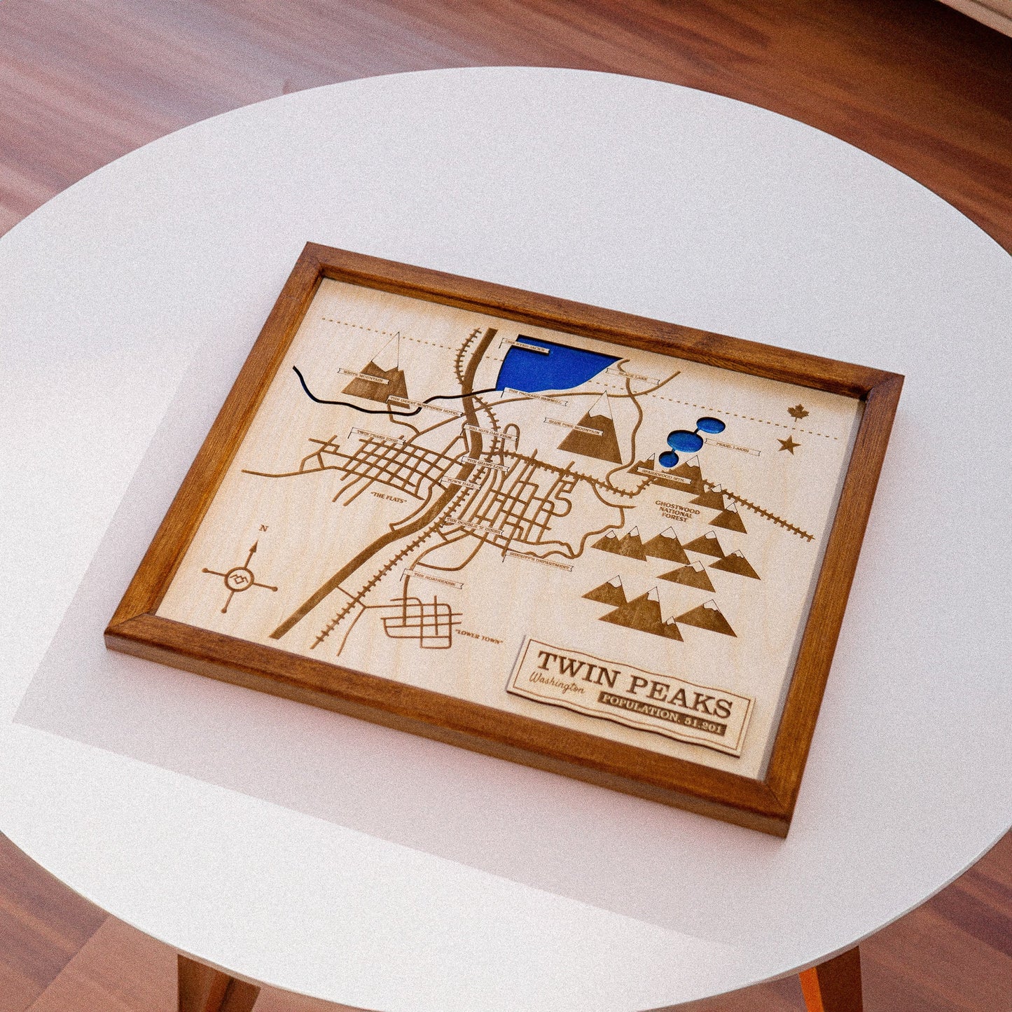 Twin Peaks City Map, Bookhouse Boys, Wood & Epoxy - Kutalp