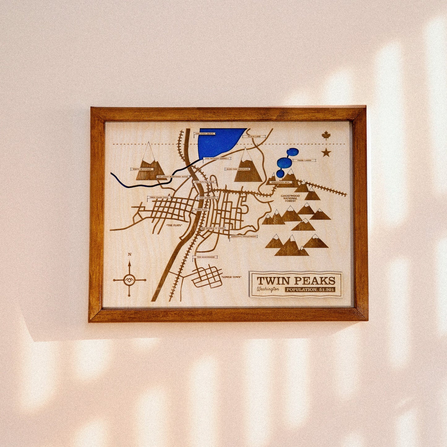 Twin Peaks City Map, Bookhouse Boys, Wood & Epoxy - Kutalp