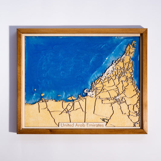 United Arab Emirates City Map | Wood & Epoxy (Copy) - Kutalp