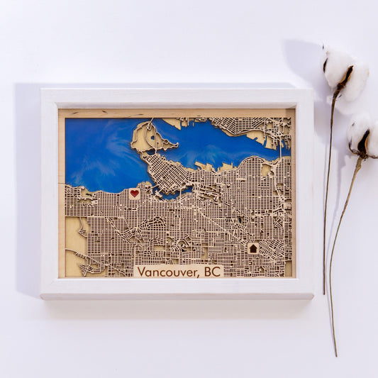 Vancouver, BC City Map | Wood & Epoxy - Kutalp