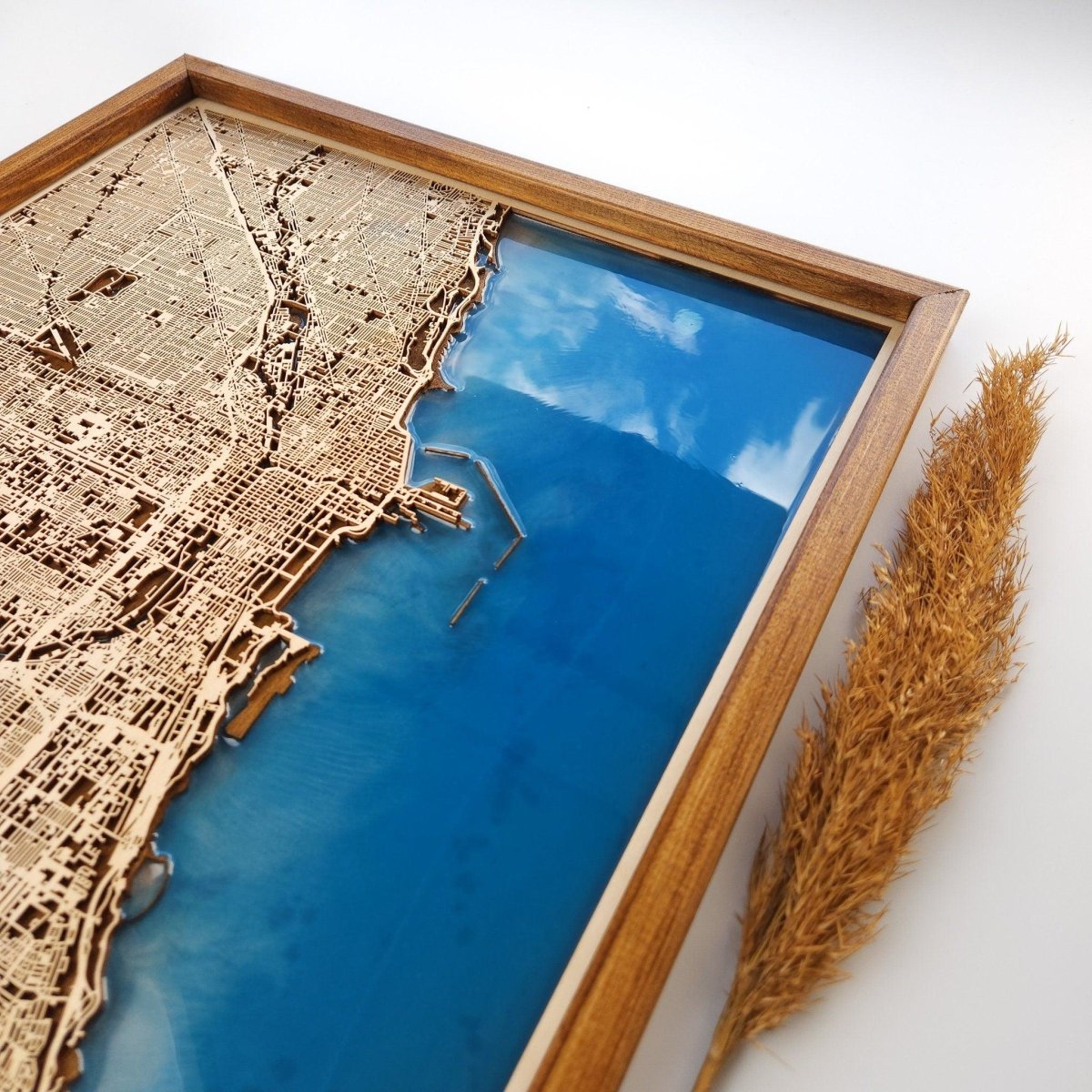 5th Anniversary Gift Wooden City Map | Wood & Epoxy - Kutalp