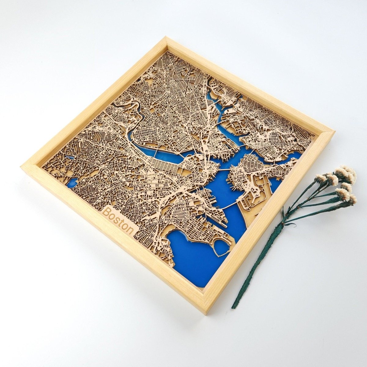 Boston Wood Map | Wood & Epoxy - Kutalp