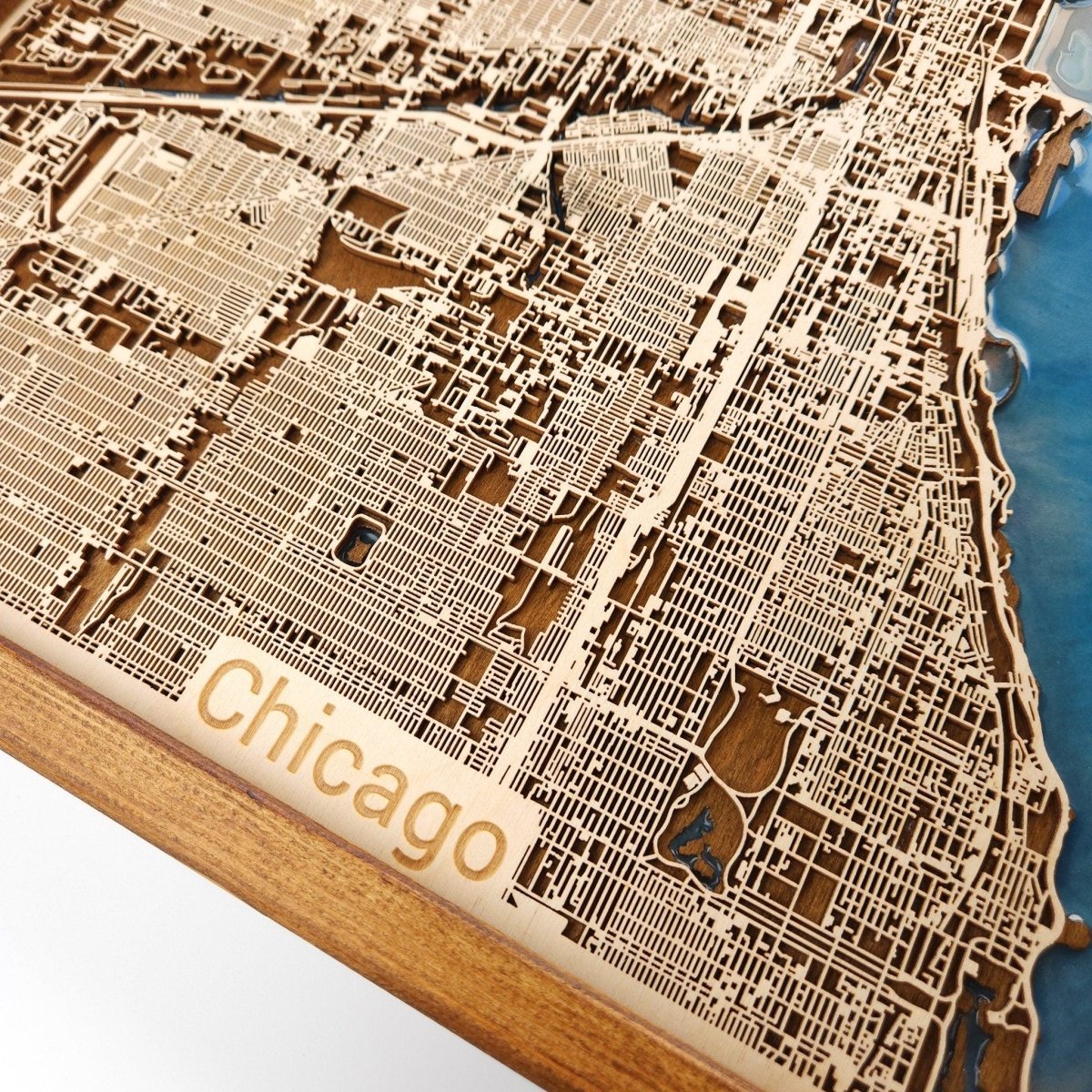 Chicago Wood Map | Wood & Epoxy - Kutalp