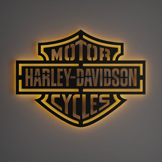 Harley Davidson Orange Wall Sign - Kutalp