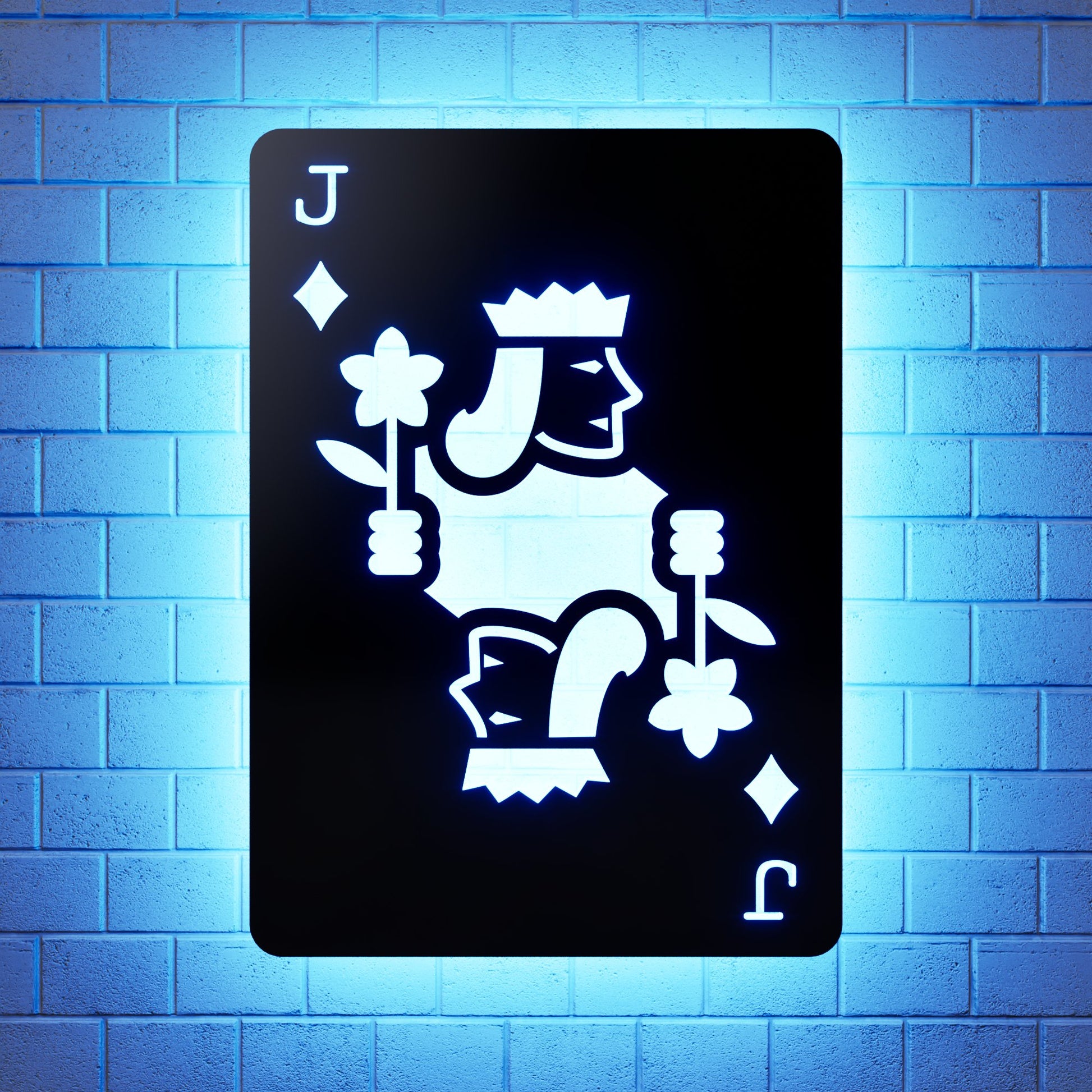 Jack of Diamonds RGB Led Wall Sign: Playing Cards - Kutalp