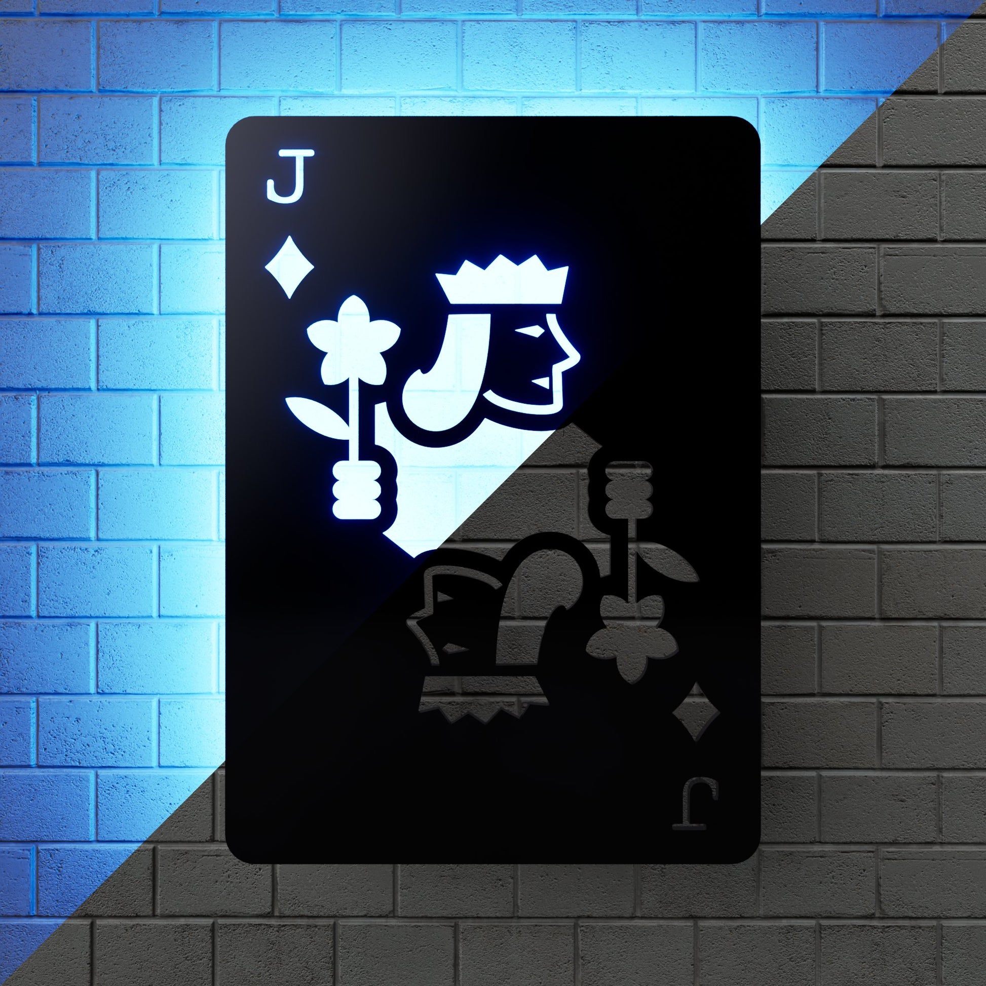 Jack of Diamonds RGB Led Wall Sign: Playing Cards - Kutalp