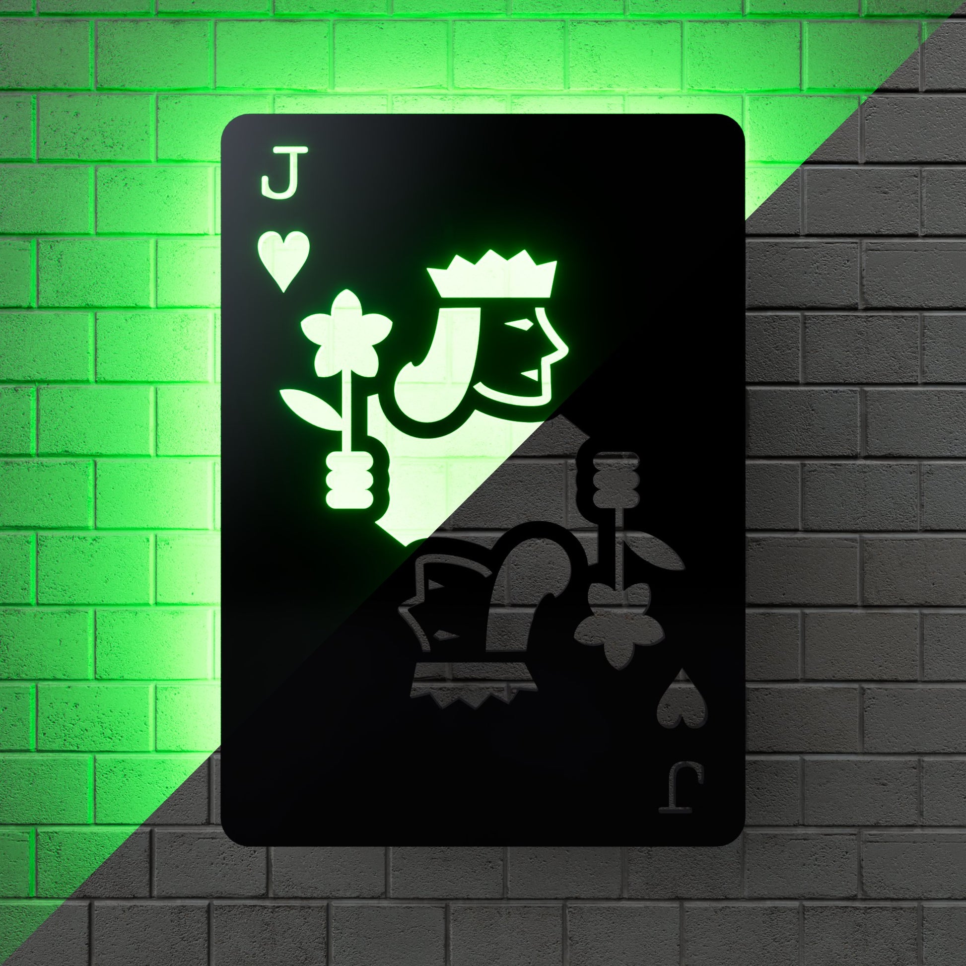 Jack of Hearts RGB Led Wall Sign: Playing Cards - Kutalp