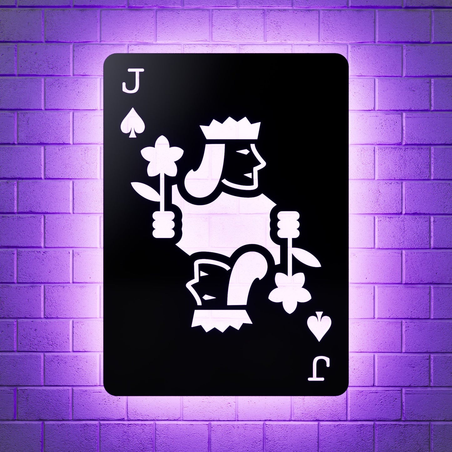Jack of Spades RGB Led Wall Sign: Playing Cards - Kutalp