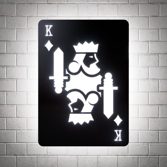 King of Diamonds RGB Led Wall Sign: Playing Cards - Kutalp