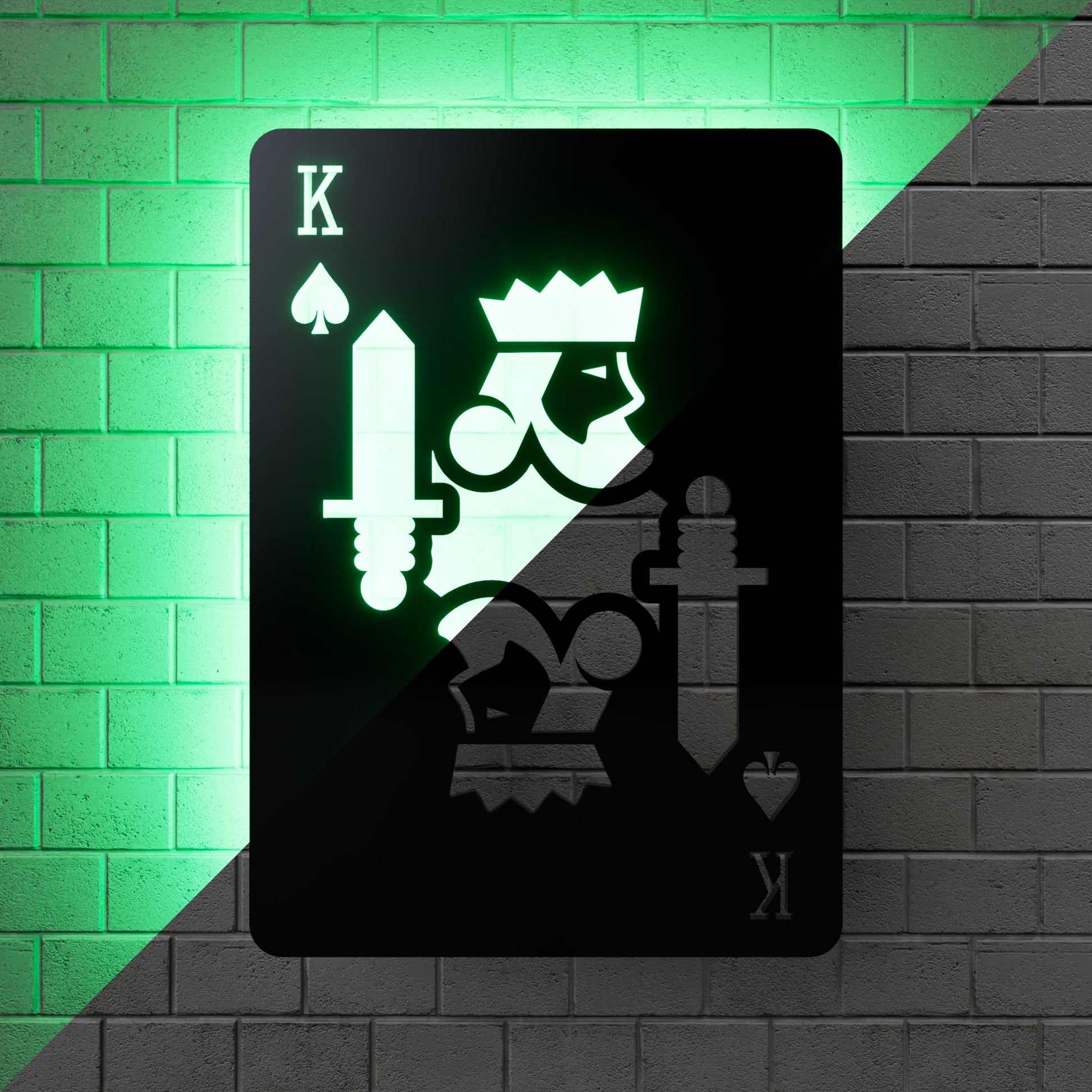 King of Spades RGB Led Wall Sign: Playing Cards - Kutalp
