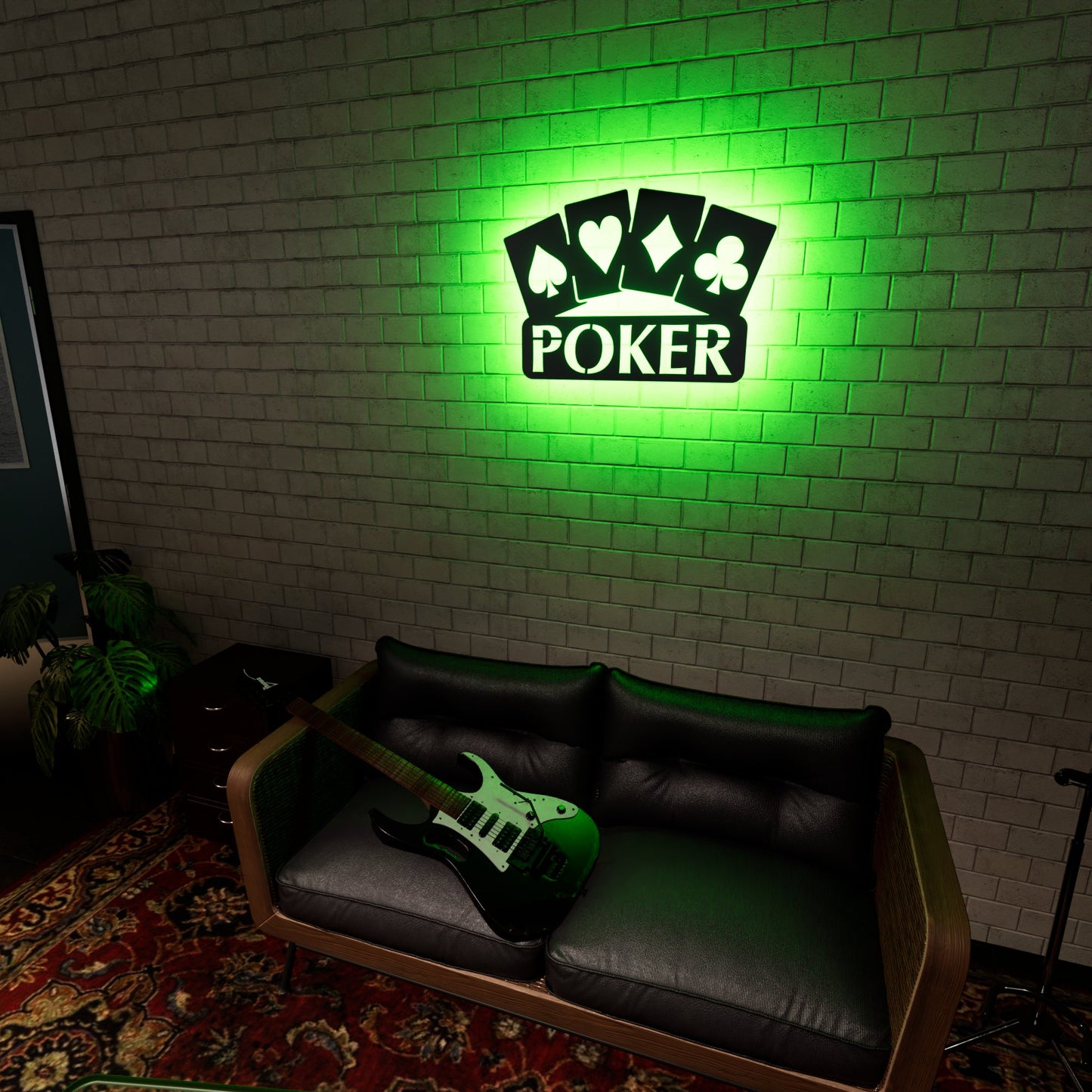 Poker Night RGB Led Wall Sign: Elevate Your Game - Kutalp