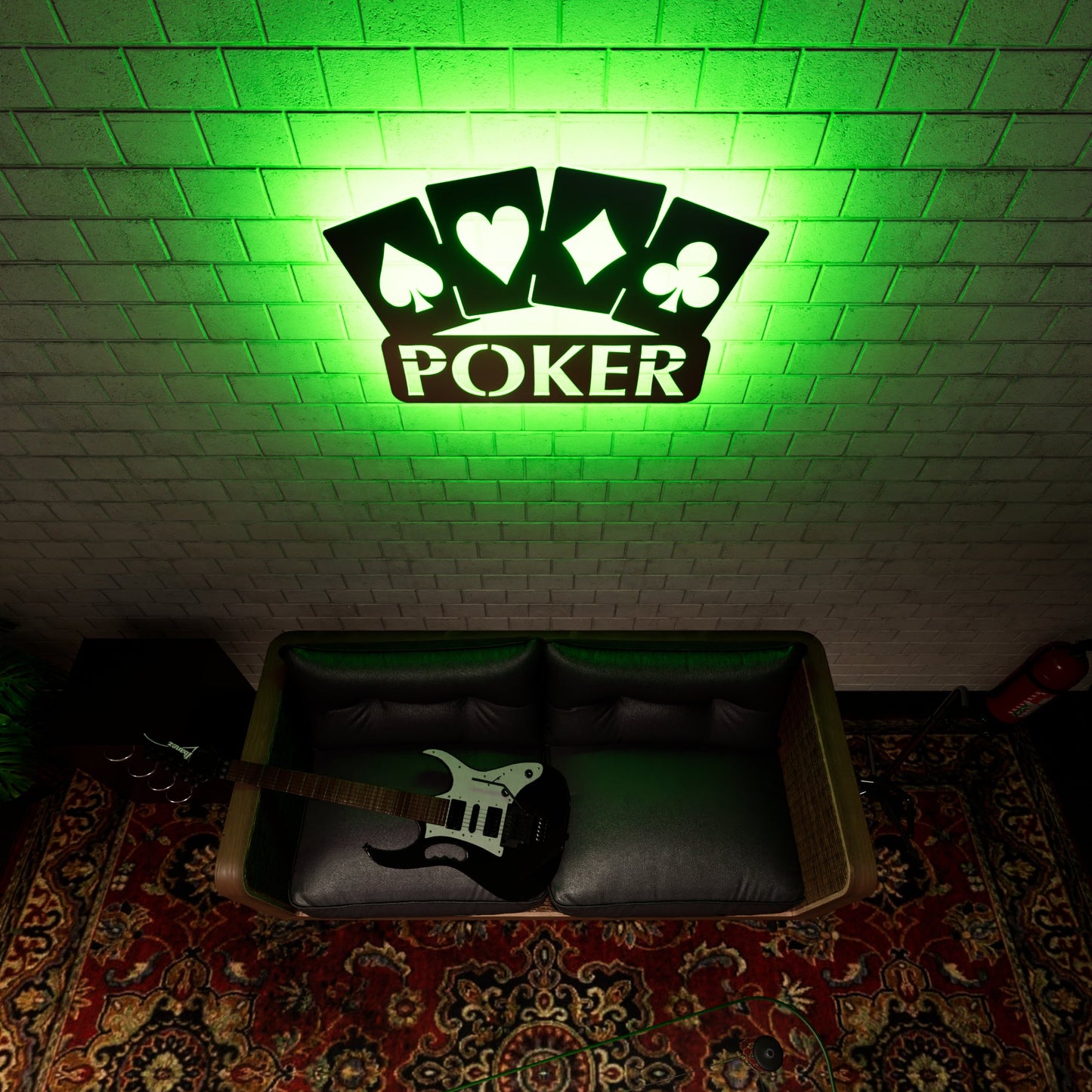 Poker Night RGB Led Wall Sign: Elevate Your Game - Kutalp